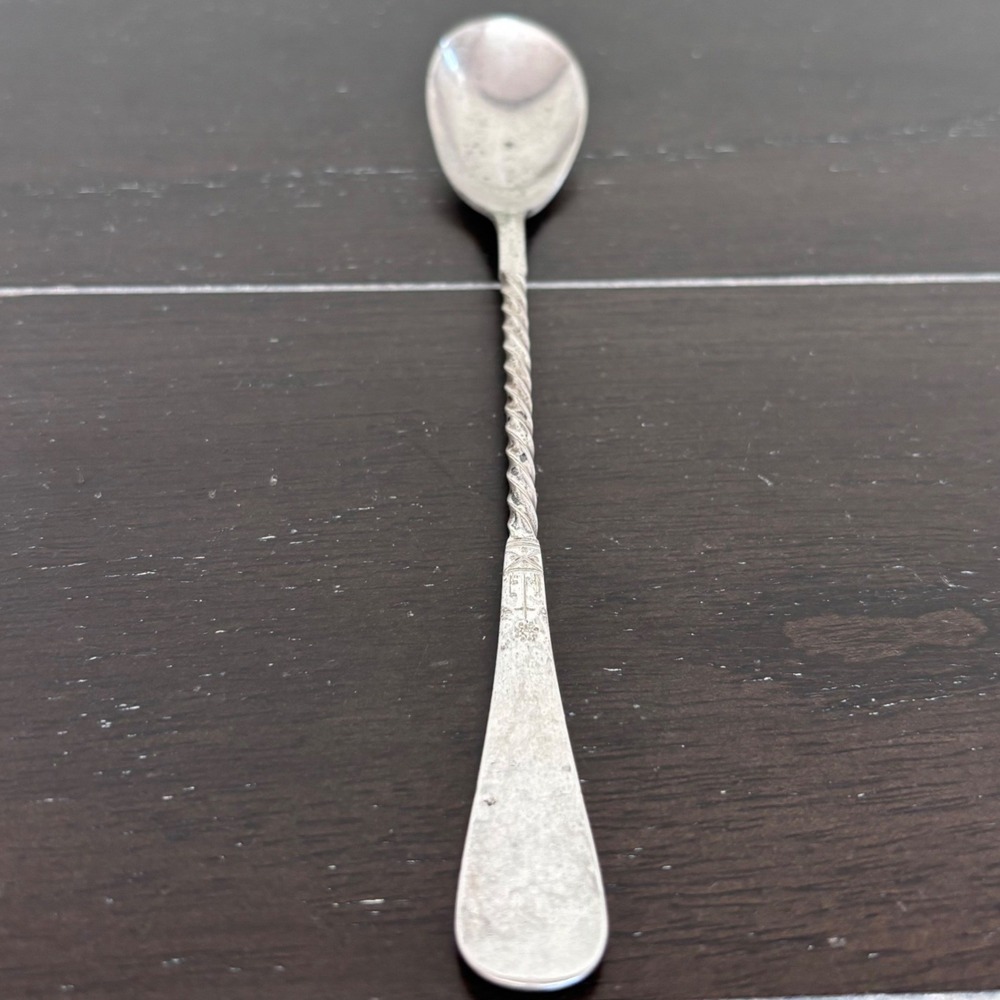 Vintage Stratford Silver Co. Twisted Handle Stem 4.5" Bar‎ Cocktail Spoon
